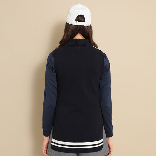 女士 小高領針織背心