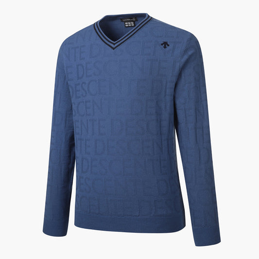 FRONT TYPOGRAPHIC V-NECK SWEATER 男士 高爾夫針織衫