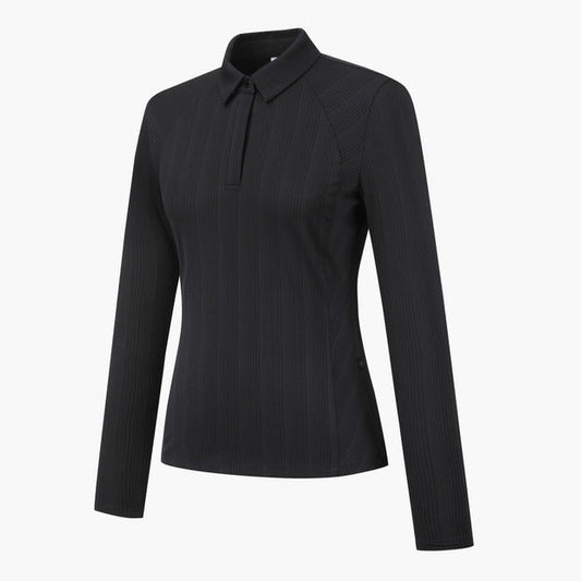 COOLING MIX RIBBED COLLARD T-SHIRT 女士 高爾夫球上衣