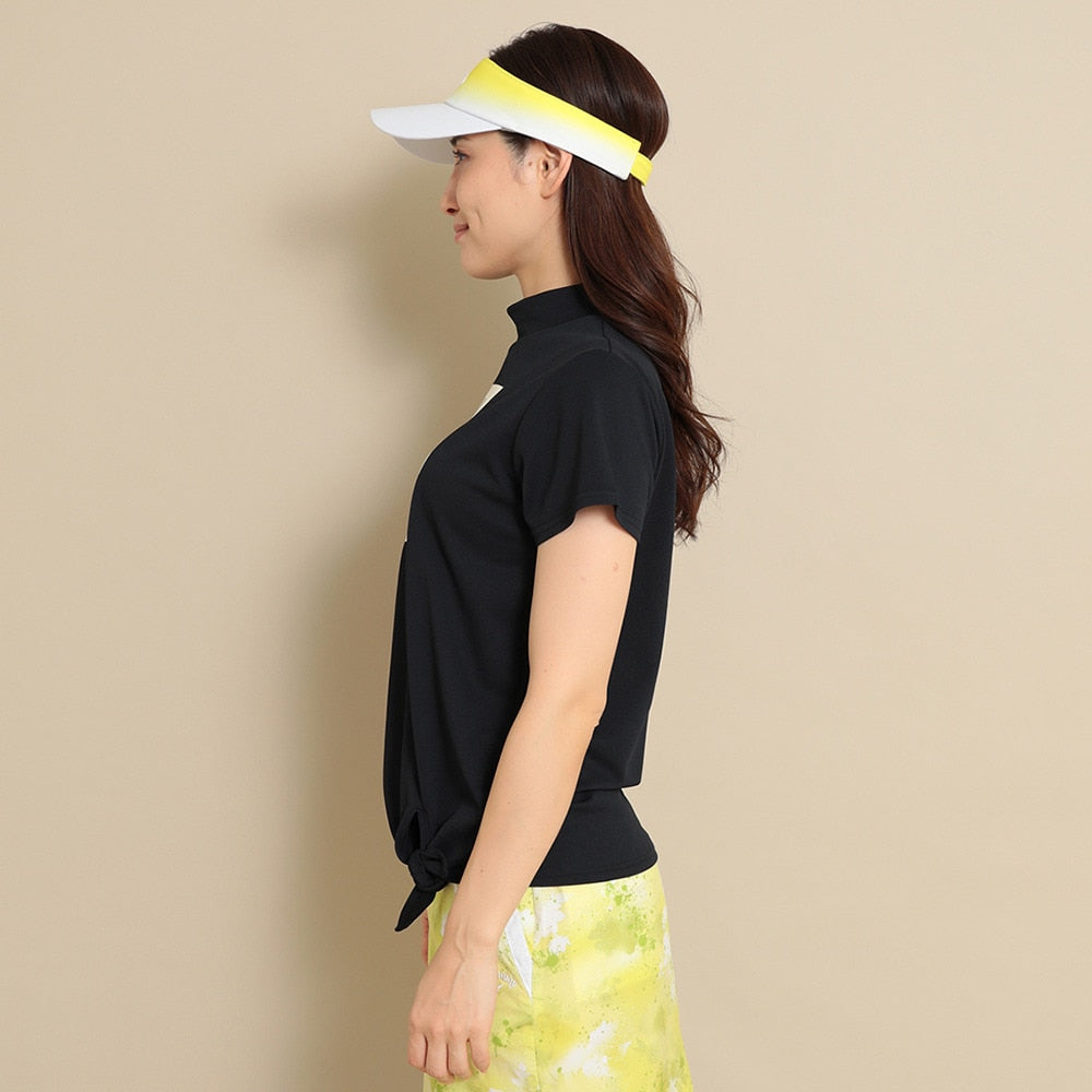 女士 腰綁小立領短袖上衣