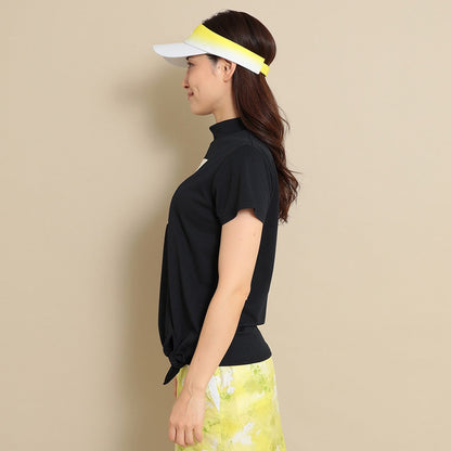 女士 腰綁小立領短袖上衣