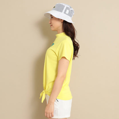 女士 腰綁小立領短袖上衣