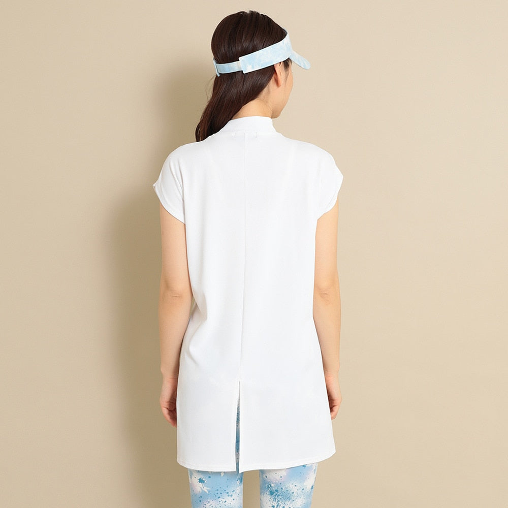 女士 腰綁小立領短袖裙裝