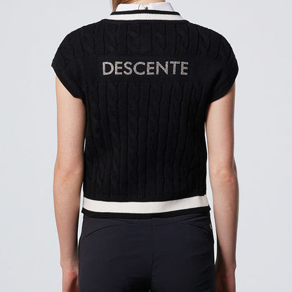 [CRYSTAL COLLECTION] CABLE KNITTED VEST 女士 施華洛世奇高爾夫球背心