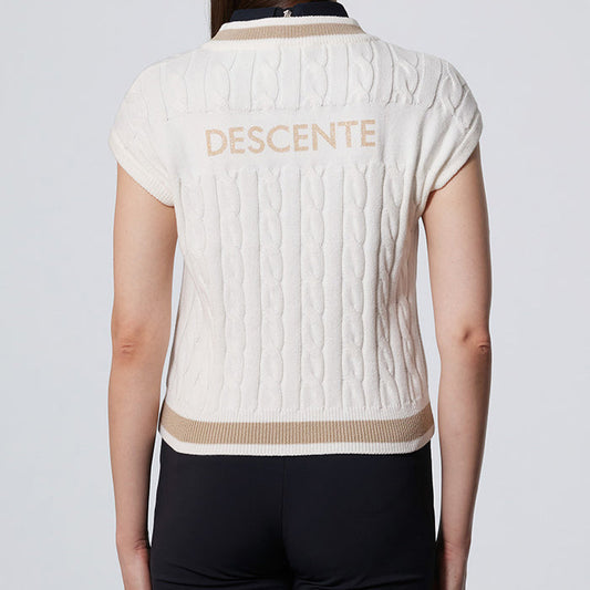 [CRYSTAL COLLECTION] CABLE KNITTED VEST 女士 施華洛世奇高爾夫球背心