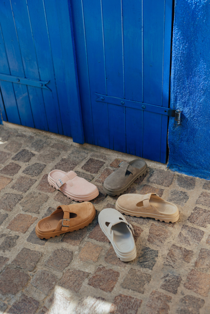 DUNELITE PYLA SDE 麂皮穆勒拖鞋 棕色