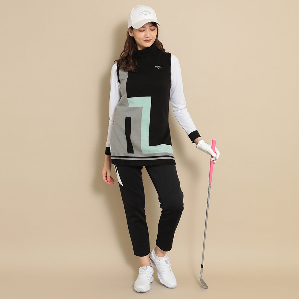 女士 小高領針織背心