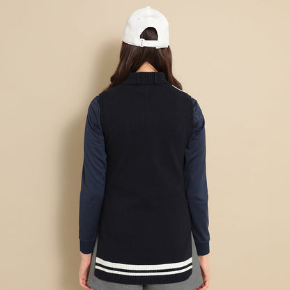 女士 小高領針織背心