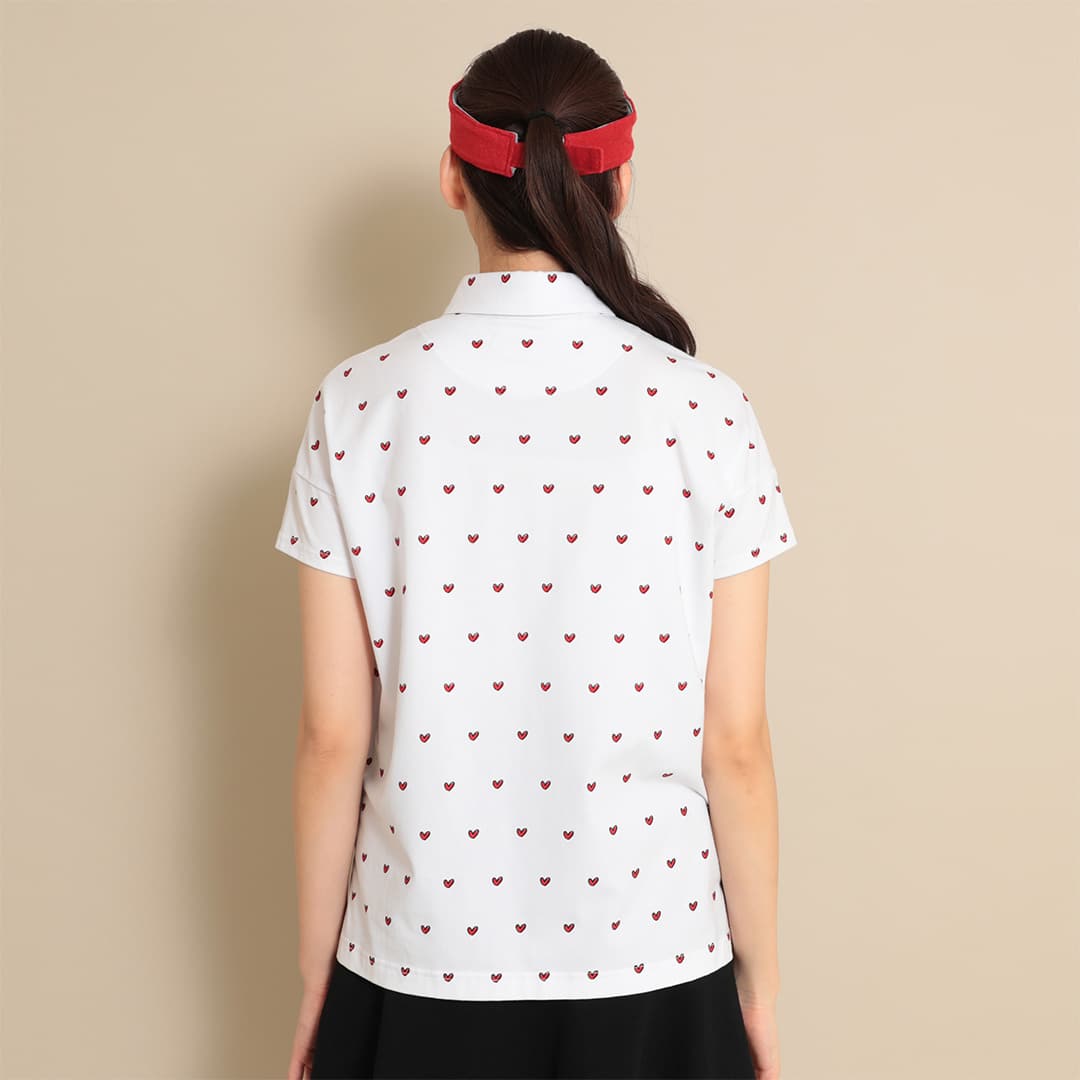 女士 愛心印花短袖POLO衫