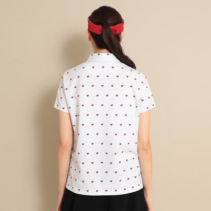 女士 愛心印花短袖POLO衫