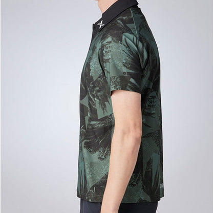 DESCENTE聯名Xander系列 PALM TREE PRINT SHORT-SLEEVED SHIRT 男士 高爾夫球上衣