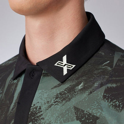 DESCENTE聯名Xander系列 PALM TREE PRINT SHORT-SLEEVED SHIRT 男士 高爾夫球上衣