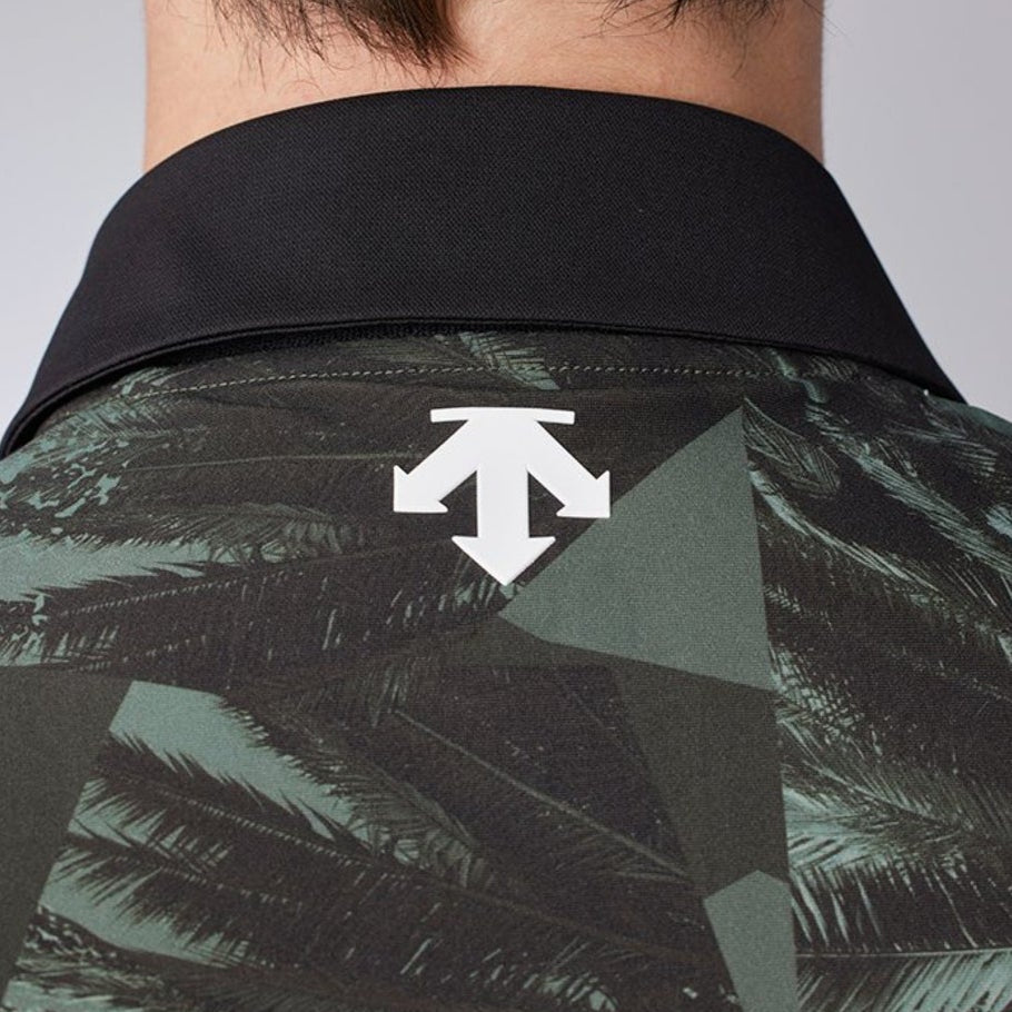 DESCENTE聯名Xander系列 PALM TREE PRINT SHORT-SLEEVED SHIRT 男士 高爾夫球上衣