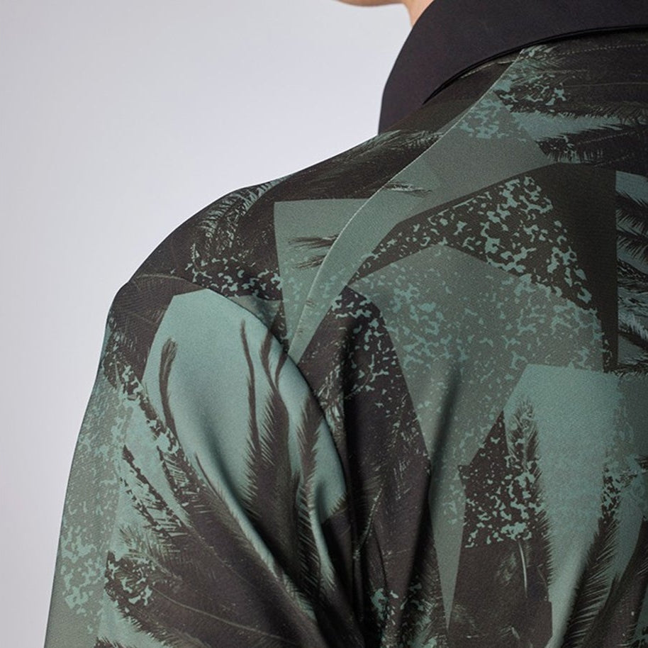 DESCENTE聯名Xander系列 PALM TREE PRINT SHORT-SLEEVED SHIRT 男士 高爾夫球上衣