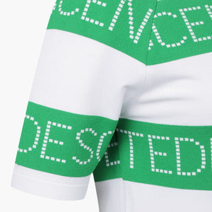 STRIPE KNIT COLLARED SHORT-SLEEVE T-SHIRT 女士 高爾夫球上衣