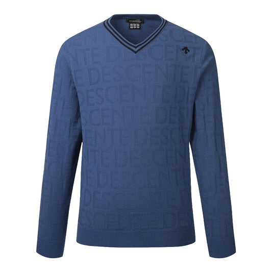 FRONT TYPOGRAPHIC V-NECK SWEATER 男士 高爾夫針織衫