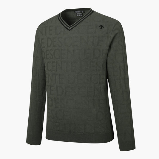 FRONT TYPOGRAPHIC V-NECK SWEATER 男士 高爾夫針織衫