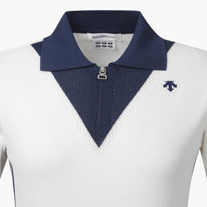 KNIT COLLARED SHORT-SLEEVE SWEATER 女士 高爾夫球POLO衫