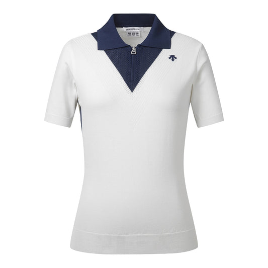 KNIT COLLARED SHORT-SLEEVE SWEATER 女士 高爾夫球POLO衫