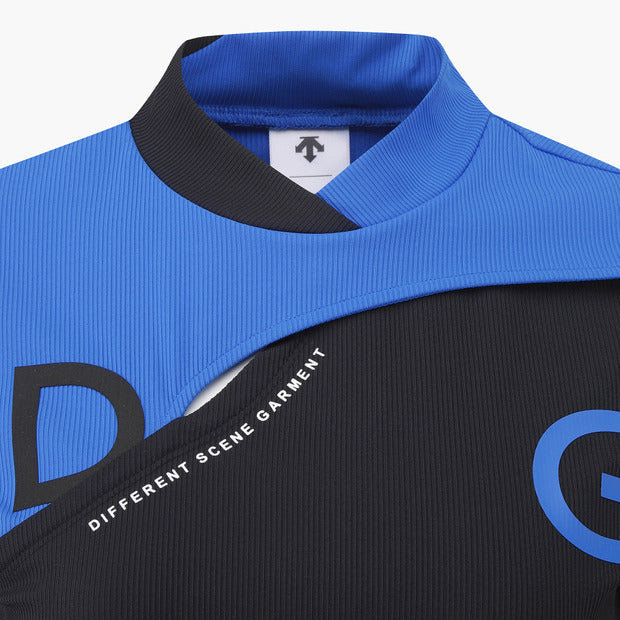 COLOR-BLOCK RIBBED SHORT-SLEEVED T-SHIRT 女士 高爾夫球上衣