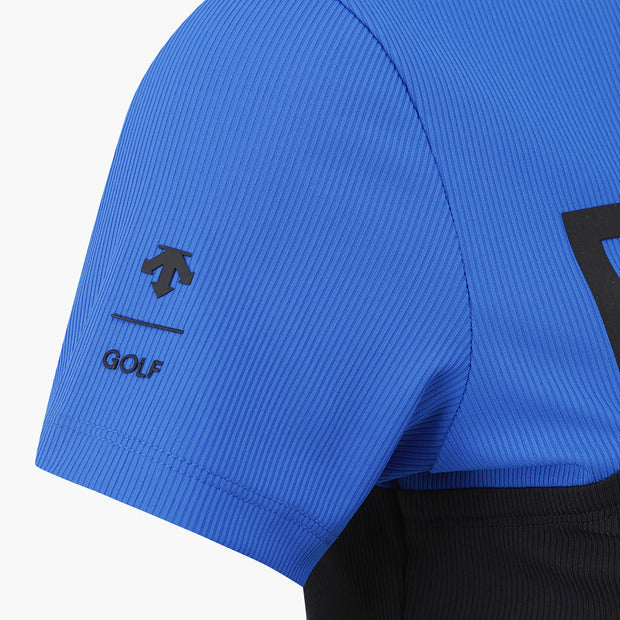COLOR-BLOCK RIBBED SHORT-SLEEVED T-SHIRT 女士 高爾夫球上衣