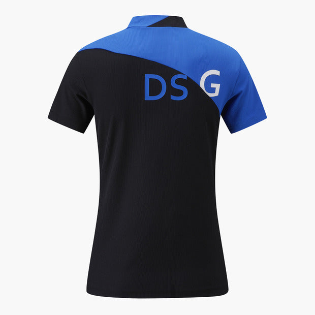 COLOR-BLOCK RIBBED SHORT-SLEEVED T-SHIRT 女士 高爾夫球上衣