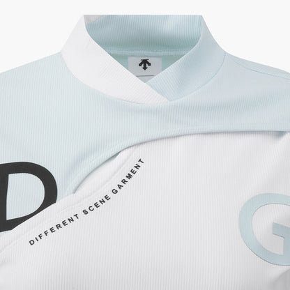 COLOR-BLOCK RIBBED SHORT-SLEEVED T-SHIRT 女士 高爾夫球上衣