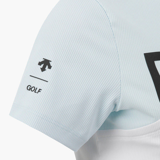 COLOR-BLOCK RIBBED SHORT-SLEEVED T-SHIRT 女士 高爾夫球上衣