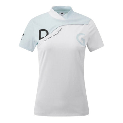 COLOR-BLOCK RIBBED SHORT-SLEEVED T-SHIRT 女士 高爾夫球上衣