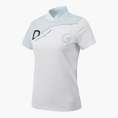 COLOR-BLOCK RIBBED SHORT-SLEEVED T-SHIRT 女士 高爾夫球上衣