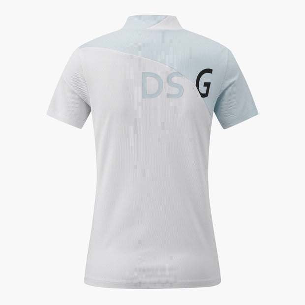 COLOR-BLOCK RIBBED SHORT-SLEEVED T-SHIRT 女士 高爾夫球上衣