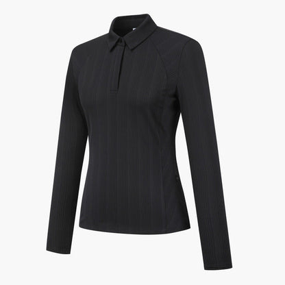 COOLING MIX RIBBED COLLARD T-SHIRT 女士 高爾夫球上衣