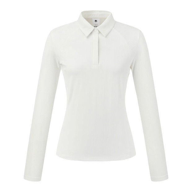 COOLING MIX RIBBED COLLARD T-SHIRT 女士 高爾夫球上衣