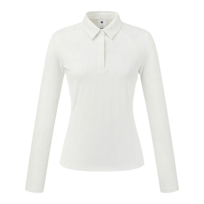 COOLING MIX RIBBED COLLARD T-SHIRT 女士 高爾夫球上衣