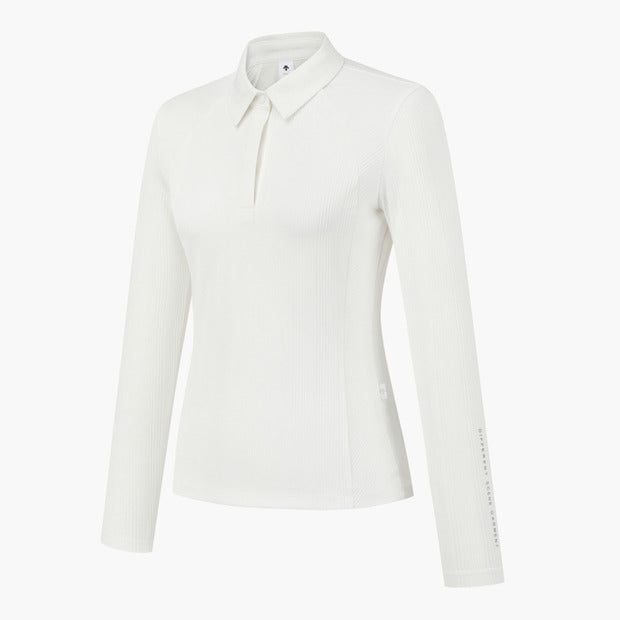 COOLING MIX RIBBED COLLARD T-SHIRT 女士 高爾夫球上衣