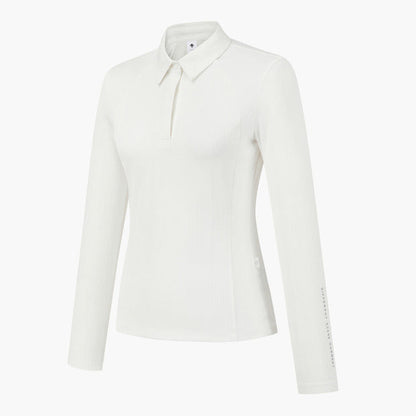 COOLING MIX RIBBED COLLARD T-SHIRT 女士 高爾夫球上衣
