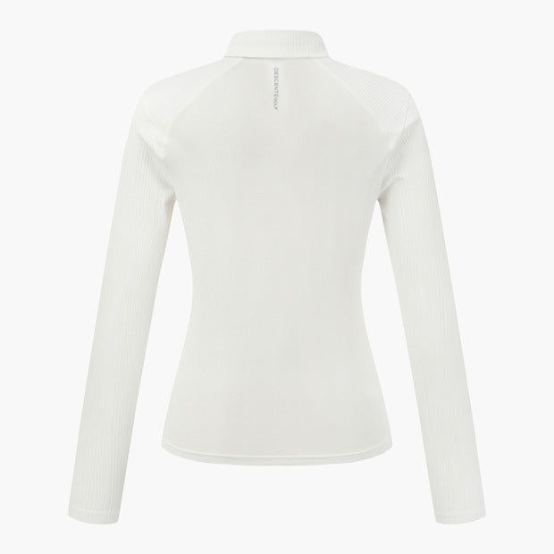 COOLING MIX RIBBED COLLARD T-SHIRT 女士 高爾夫球上衣