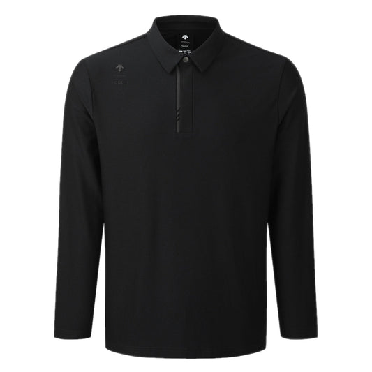 SIGNATURE JACQUARD Y-COLLARED LONG-SLEEVED T-SHIRT 男士 高爾夫POLO衫