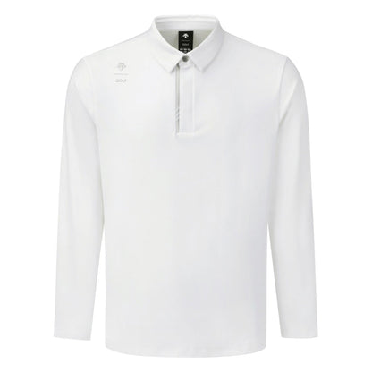 SIGNATURE JACQUARD Y-COLLARED LONG-SLEEVED T-SHIRT 男士 高爾夫POLO衫