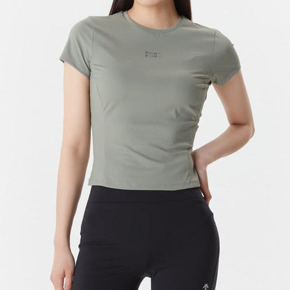 WOMENS SLIM FIT SEMICROP HALF SLEEVE T-SHIRTS 女士 中短版運動上衣