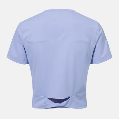 WOMENS SLIM FIT SEMI-CROP TWISTED HALF SLEEVE T-SHIRTS 女士 訓練上衣