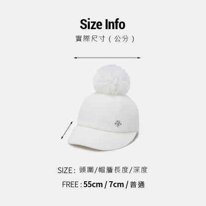 WOMENS SPORTS BASIC POMPOM BALL CAP 女士 運動帽。『可拆式毛球』