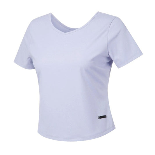 WOMEN'S SEMI-CROPPED SHORT-SLEEVED T-SHIRT 女士 運動上衣
