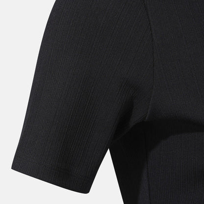 WOMEN'S RIBBED SHORT SLEEVE T-SHIRT 女士 運動上衣